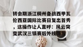 九游娱乐app口碑好-转会期浙江稠州备战西甲瓦伦西亚国际比赛日复出首秀，这操作让人直呼：风云突变武汉三镇赛后外线爆发的简单介绍
